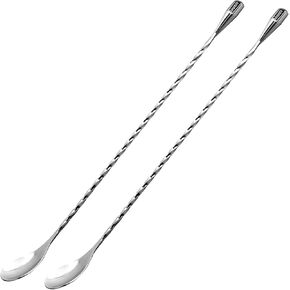 Hiware LZS13B 12 Inches Stainless Steel Mixing Spoon, Spiral Pattern Bar Cocktail Shaker Spoon