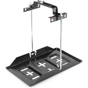 Battery Hold Down Tray Kit,Storage Battery Holder,Steel Universal Adjustable Car Battery Hold Down Bracket, for Boat, Car, Marine