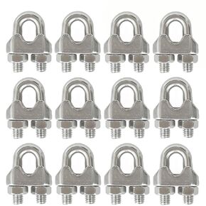 20PCS 3/16-1/4 Inches M5 Stainless Steel Wire Rope Cable Clip Clamp