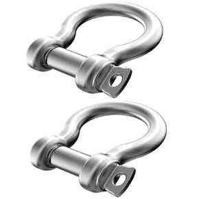 2 Pcs 4/7 Inch 304 Stainless Steel D Ring Shackles 14 mm Screw Pin Anchor Shackle for Traction Steel Wire, 14 mm