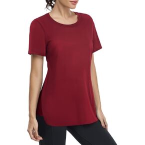 MISS FORTUNE Womens Workout Tops Short Sleeve Athletic Yoga Running Casual Shirts Gym Exercise Clothes Loose Fit