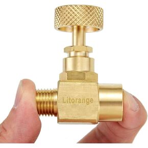 Litorange 1 Pack Heavy Duty Brass Replacement Control Needle Valve 1/4" Male NPT X 1/4" Female NPT Connection（Pack of 1)