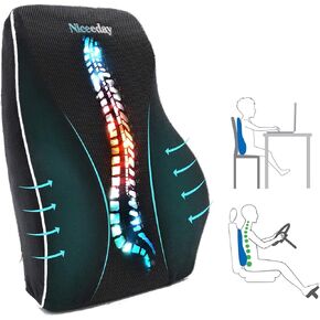 Lumbar Support Pillow for Office Chair Car, Gaming Chair Lower Back Pain Relief Memory Foam Cushion with 3D Mesh Cover Ergonomic Orthopedic Back Rest Cooling Gel Donut Pillow