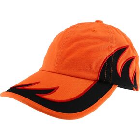 Youth Size Unstructured Washed Cotton Flame Embroidered Cap
