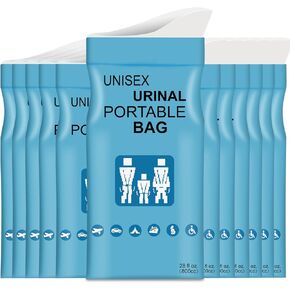 Disposable Urine Bags with Absorbent Pad in Portable Urinal Pee Bags Resealable Unisex for Traffic Jam Travelling On-The-go