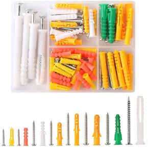 Mr. Pen- Wall Anchors and Screws for Drywall, 190 pcs, Assortment Kit, Dry Wall Anchors and Screws Kit, Drywall Anchors and Screws Kit, Drywall Screws and Anchors, Wall Anchors for Drywall