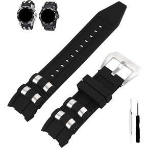 Rubber 26MM Watch Bands Compatible Fit for Invicta Pro Diver 6977 6981 6983 6985 6995 21930 90082 Silicone Strap Wirstband for Men and Women Waterproof Bracelet Watch accessories with Stainless Steel Insert