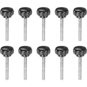 10pcs Knurled Knobs M5 x 40mm Male Thread 16mm Head Grip Plastic Metric Clamping Knobs Handles Thumb Screws with Threaded Stud, Black in Saudi Arabia