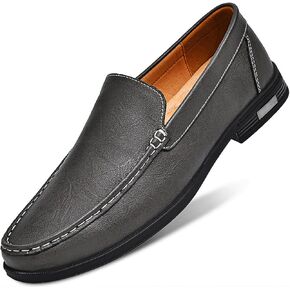 Mens Genuine Leather Slip-on Loafers Casual Hollow Breathable Comfort Penny Loafers Shoes soft sole flat Dress Driving causal shoes