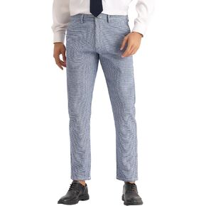 Lars Amadeus Checked Pants for Men's Regular Fit Flat Front Formal Business Plaid Dress Pants