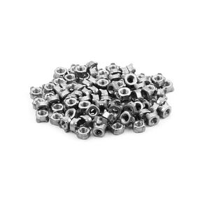 MroMax Weld Nuts M6 Square UNC Coarse Carbon Steel Machine Screw Silver Pack of 100