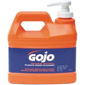 GOJO 095804 NATURAL ORANGE Pumice Hand Cleaner, Citrus, 0.5 gal Pump Bottle, 4/Carton