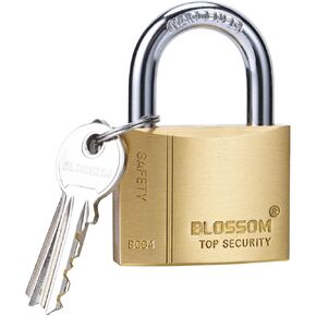 Blossom Laminated Padlock, Laminated Steel Lock with Key, Nickel Plated Laminated Steel Padlock - 2pack