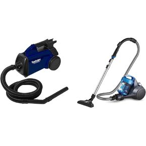 Sanitaire Professional Compact Canister Vacuum Cleaner, SL3681A Blue,Black & Eureka Whirlwind Bagless Canister Vacuum Cleaner, Lightweight Vac for Carpets and Hard Floors, Blue
