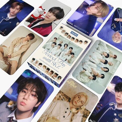 55Pcs StrayKids Photocards set and 103PCS Waterproff Sticker for Lose My Breath Lomo Card Kpop Photocards Gift for Fans Collection Decorations for Water Bottles Scrapbook Laptop (black) in Saudi Arabia