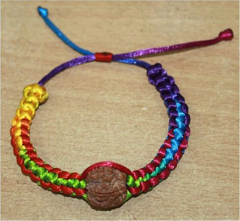 Rudraksha Bracelet Rakhi Set of 2, Rudhaksha Rakhi and Evil Eye Rakhi, Rope Bracelet with Rudraksh Bead, Rakhi Gifts for Brother, Sister, Bhaiya, Bhabhi for Indian Rakhi Raksha Bandhan Festival in Saudi Arabia