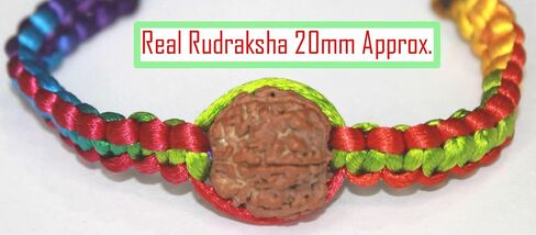 Rudraksha Bracelet Rakhi Set of 2, Rudhaksha Rakhi and Evil Eye Rakhi, Rope Bracelet with Rudraksh Bead, Rakhi Gifts for Brother, Sister, Bhaiya, Bhabhi for Indian Rakhi Raksha Bandhan Festival in Saudi Arabia