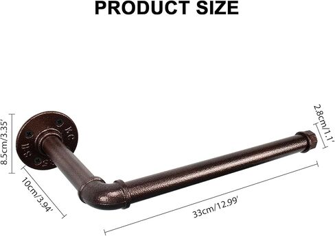 Industrial Iron Pipe Kitchen Paper Towel Holder, Vintage Farmhouse Heavy Duty DIY Industrial Rustic Wall Mount Paper Towel Rack for Kitchen Bathroom (1, Black) in Kuwait