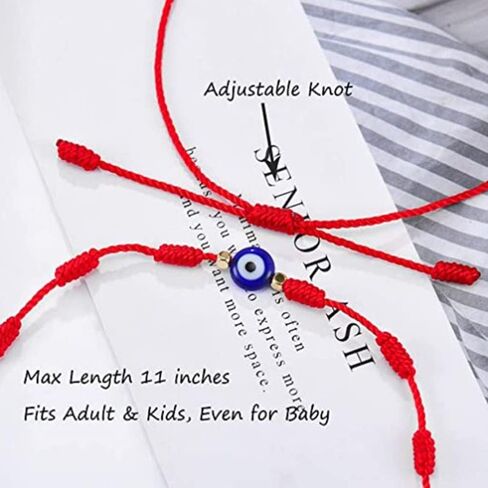 Evil Eye Bracelets 7 Knot Lucky Bracelet Adjustable String Amulet for Women Men Teen Boys Girls 2 Pack in Saudi Arabia