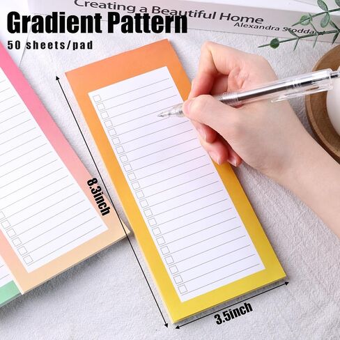 Koogel 6PCS Magnetic Notepads for Refrigerator, Grocery List Magnet Pad for Fridge Shopping List To-Do List Reminders 50 Sheets in Saudi Arabia