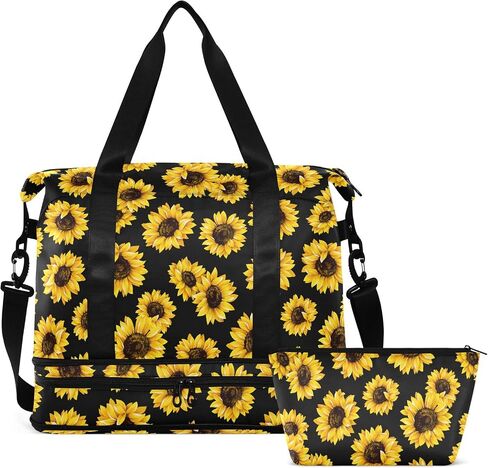 Weekender Bag for Women, Gym Bag Sports Duffle Bag Travel Tote Bag with Toiletry Bag Shoes Compartment in Saudi Arabia