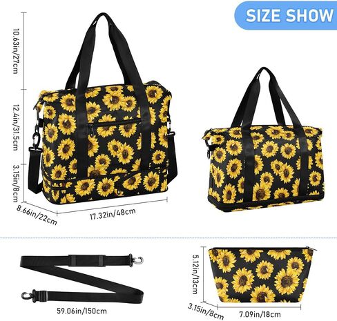 Weekender Bag for Women, Gym Bag Sports Duffle Bag Travel Tote Bag with Toiletry Bag Shoes Compartment in Saudi Arabia