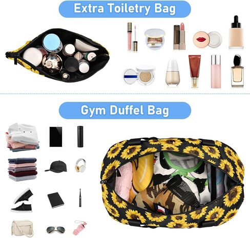 Weekender Bag for Women, Gym Bag Sports Duffle Bag Travel Tote Bag with Toiletry Bag Shoes Compartment in Saudi Arabia