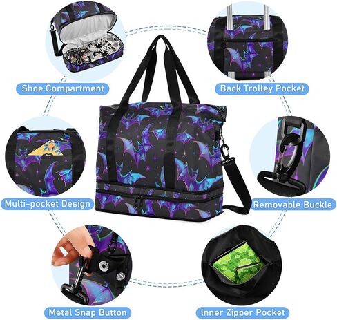Weekender Bag for Women, Gym Bag Sports Duffle Bag Travel Tote Bag with Toiletry Bag Shoes Compartment in Saudi Arabia
