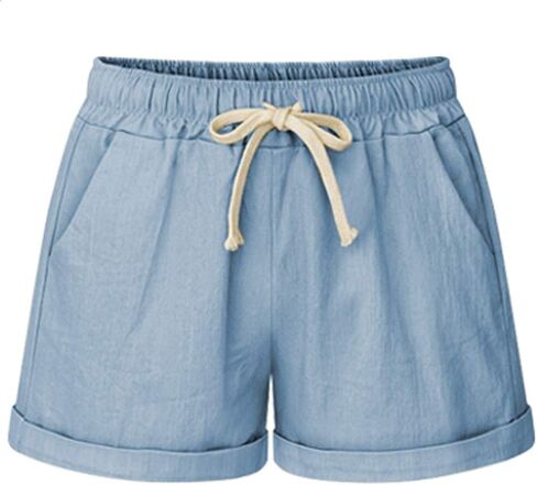 XinYangNi Women's Casual Shorts Cotton Shorts Drawstring Elastic Waist Comfy Bermuda Shorts in Kuwait