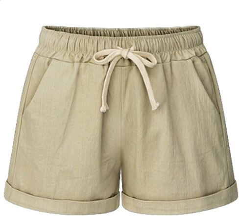 XinYangNi Women's Casual Shorts Cotton Shorts Drawstring Elastic Waist Comfy Bermuda Shorts in Kuwait