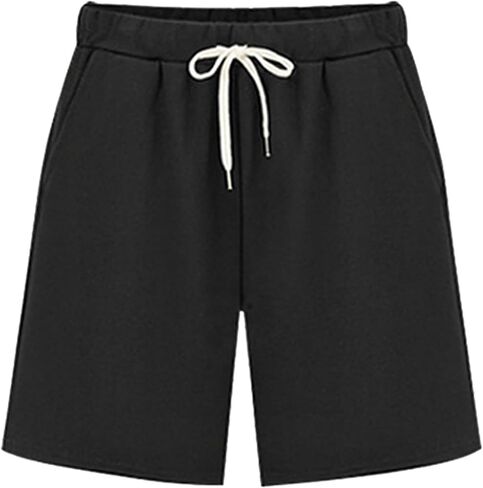 XinYangNi Women's Casual Shorts Cotton Shorts Drawstring Elastic Waist Comfy Bermuda Shorts in Kuwait