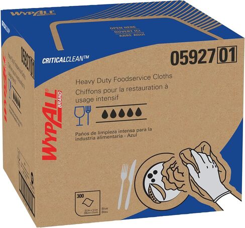 WypAll 05927 X70 Foodservice Towels, 1/4 Fold, 12 1/2 x 23 1/2, Blue (Case of 300) in Kuwait