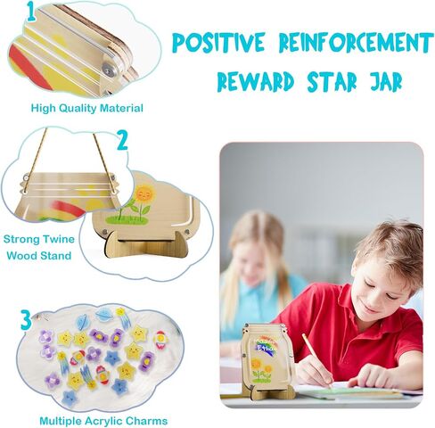 Bemaystar Reward-Jar:Classroom Reward Jar for Kids, Behavior Reward Chart for Girls Boys, Behavior Training Classroom Home(45 Charms） in Saudi Arabia