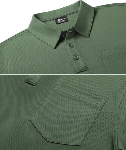 ZITY 3 Pack Long Sleeve Polo Shirts for Men with Pocket Moisture Wicking Outdoor Workwear Office Casual Collared Shirts Fall in Saudi Arabia
