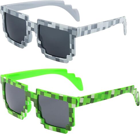 kilofly 2pc 8-Bit Pixel UV Protect Gamer Sunglasses Adult Kids Party Favors in Saudi Arabia