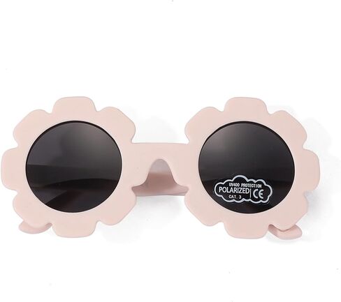 Baby Polarizrd Sunglasses with Strap Flexible Bendable Sun Flower Glasses for Newborn Infant Age 0-24 Months in Kuwait