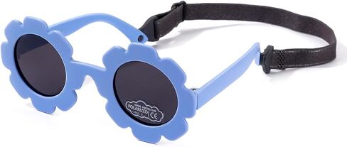 Baby Polarizrd Sunglasses with Strap Flexible Bendable Sun Flower Glasses for Newborn Infant Age 0-24 Months in Kuwait