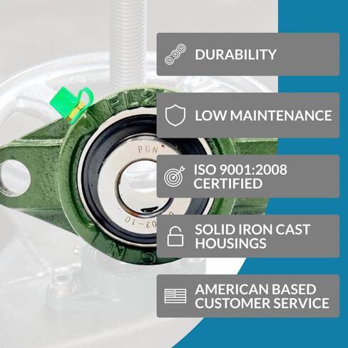 PGN UCFL206-20 Pillow Block Bearing - Pack of 4 Flange Mounted Pillow Block Bearings - Chrome Steel Bearings with 1 1/4" Bore - Self Alignment in Kuwait
