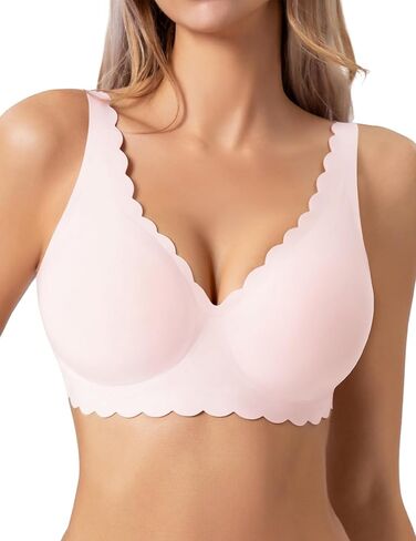 Wireless Bras for Women Push Up Full Coverage Seamless No Underwire Support Lift Bra Comfort Smoothing Wavy Bralette in Saudi Arabia