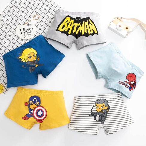 Toddler Boxer Briefs Cotton 5-Pack Dinosaur Cartoon Boys Underwear Kids Underpants Size 3-12Years in Saudi Arabia