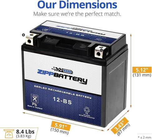 Chrome Pro 12-BS iGel Maintenance Free Replacement Battery with Digital Display for ATV, Motorcycle, Scooter, and UTV: 12 Volts, 1.2 Amps, 10.5Ah, Nut and Bolt (T3) Terminal in Saudi Arabia