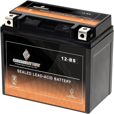 Chrome Pro 12-BS iGel Maintenance Free Replacement Battery with Digital Display for ATV, Motorcycle, Scooter, and UTV: 12 Volts, 1.2 Amps, 10.5Ah, Nut and Bolt (T3) Terminal in Saudi Arabia