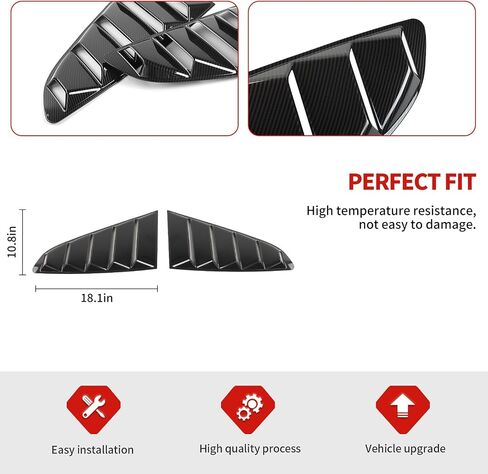 Rear Window Louvers Cover Exterior Trim Compatible with Ford Mustang 2015-2023 (Black) in Saudi Arabia