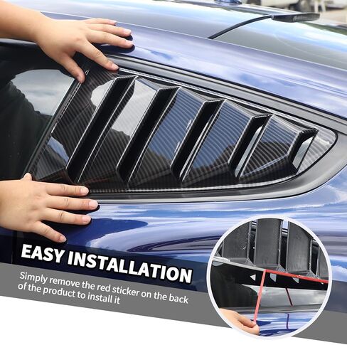 Rear Window Louvers Cover Exterior Trim Compatible with Ford Mustang 2015-2023 (Black) in Saudi Arabia