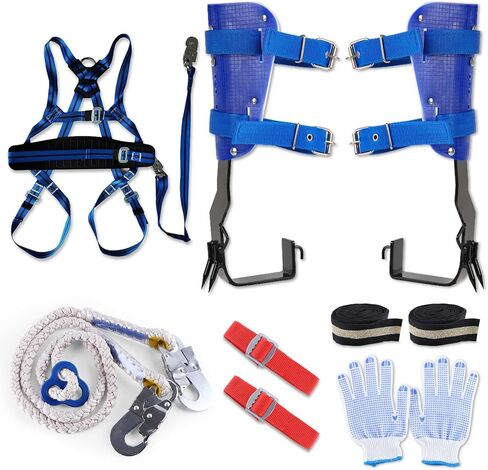 Tree Climbing Gear, Tree Climbing Gear for Tree Work, Tree Climbing Spikes with Adjustable Climbing Belt, Climbing Equipment for Picking Fruit, Climbing Trees and Outdoor Sports-Blue in Saudi Arabia