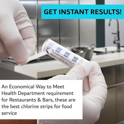 Restaurant Sanitizer Test Kit Combo, 2x Vials of 100 Strips Each, QR5 Quat Sanitizer Test Strips 0-200ppm & Chlorine Test Strips 0-400ppm for Food Service, Bar & Restaurants Supplies by FryOilSaver Co in Saudi Arabia