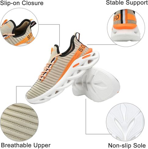 SPOSENS Mens Walking Shoes Lightweight Tennis Shoes Men Running Shoes for Man Casual Shoes Slip on Gym Shoes in Saudi Arabia