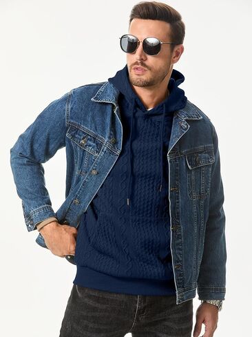 JMIERR Mens Hoodie Pullover Long Sleeve Casual Fashion Texture Sweatshirts Drawstring Hooded Shirt with Pocket in Saudi Arabia