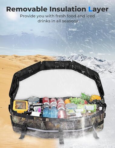 KEMIMOTO ATV Cargo Bag, ATV Bed Box 50L Front Bag Rear Rack Toolbox Trunk Cooler Bag Compatible with Can-am X3 Outlander Renegade 500 800 570 850 650 1000 MAX 500, Replace OEM #715002923 (Black) in Saudi Arabia