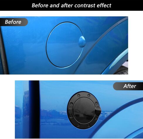 Linskip Fuel Tank Cap Cover Compatible with Ford F150 2015 2016 2017 2018 2019 2020, Sporty Style Gas Door Cover, Exterior Accessories(Black B) in Saudi Arabia